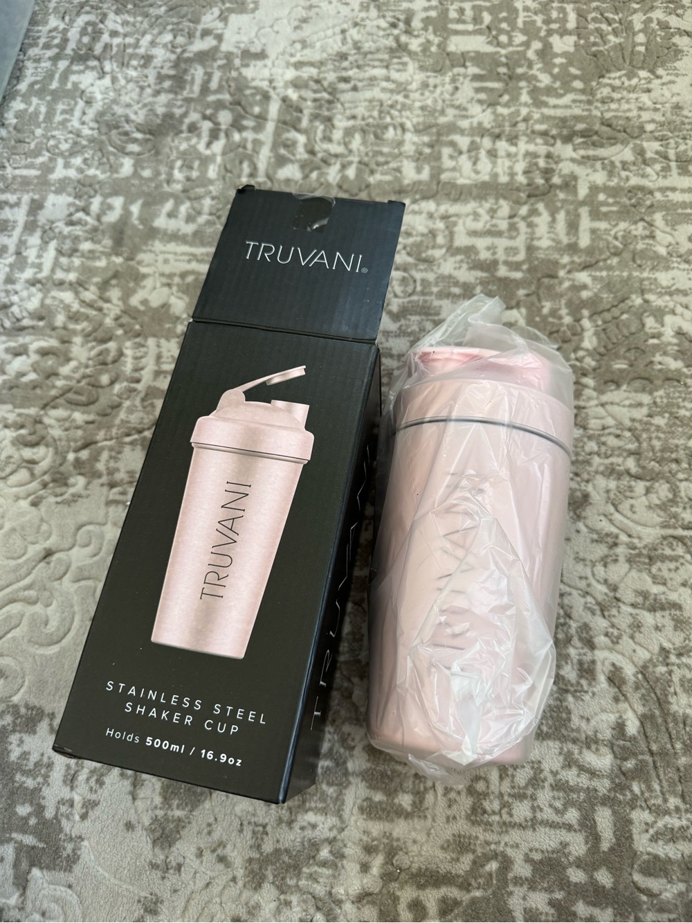 Truvani Pink Stainless Steel Shaker Cup BNIB